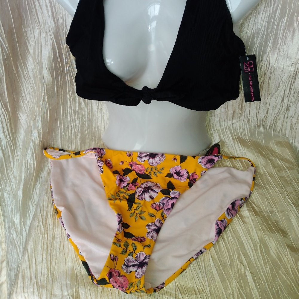 No Boundaries Black and Gold Bikini